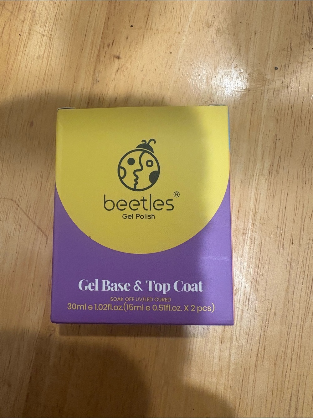 Beetles Gel Base & Top Coat - Yellow and Purple Packaging